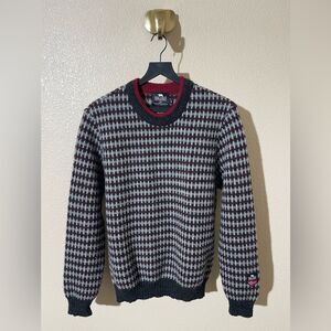 Norlender Men's Black , Gray and Burgundy Wool Sweater